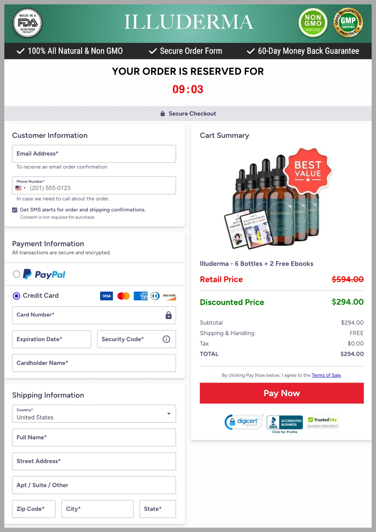 Illuderma Official Website Secure Order Page